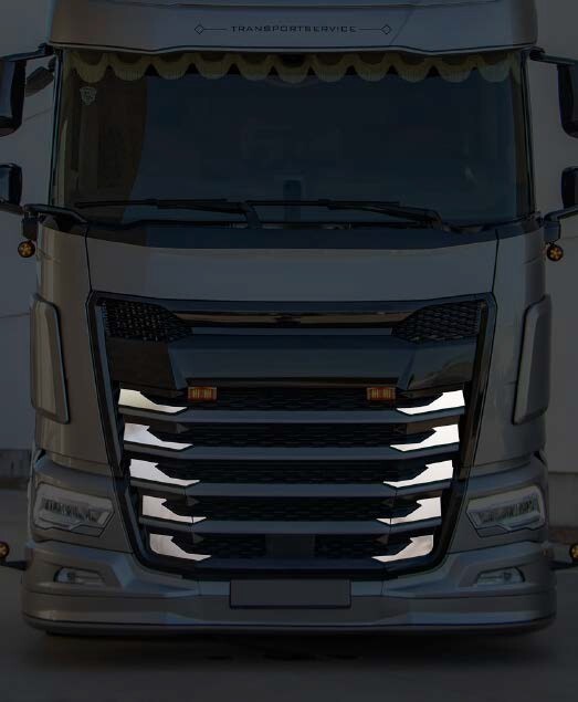 # For DAF XF, XG, XG+ trucks Set of Stainless Steel Front Grill Corner Covers