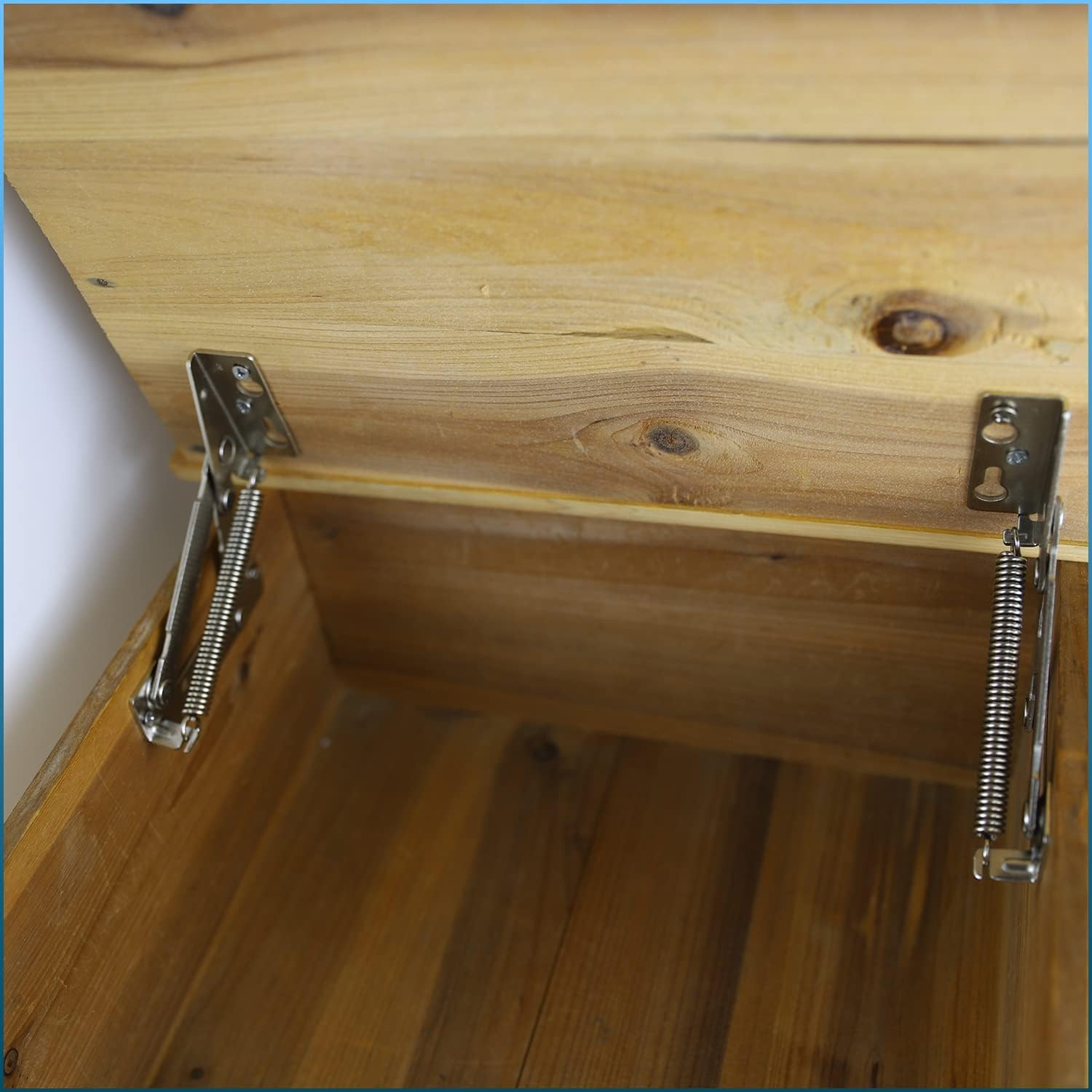 80 Degree Bench Seat Hinge - 1 Pair Steel Cabinet Door Hinge for Toy Box Chest,