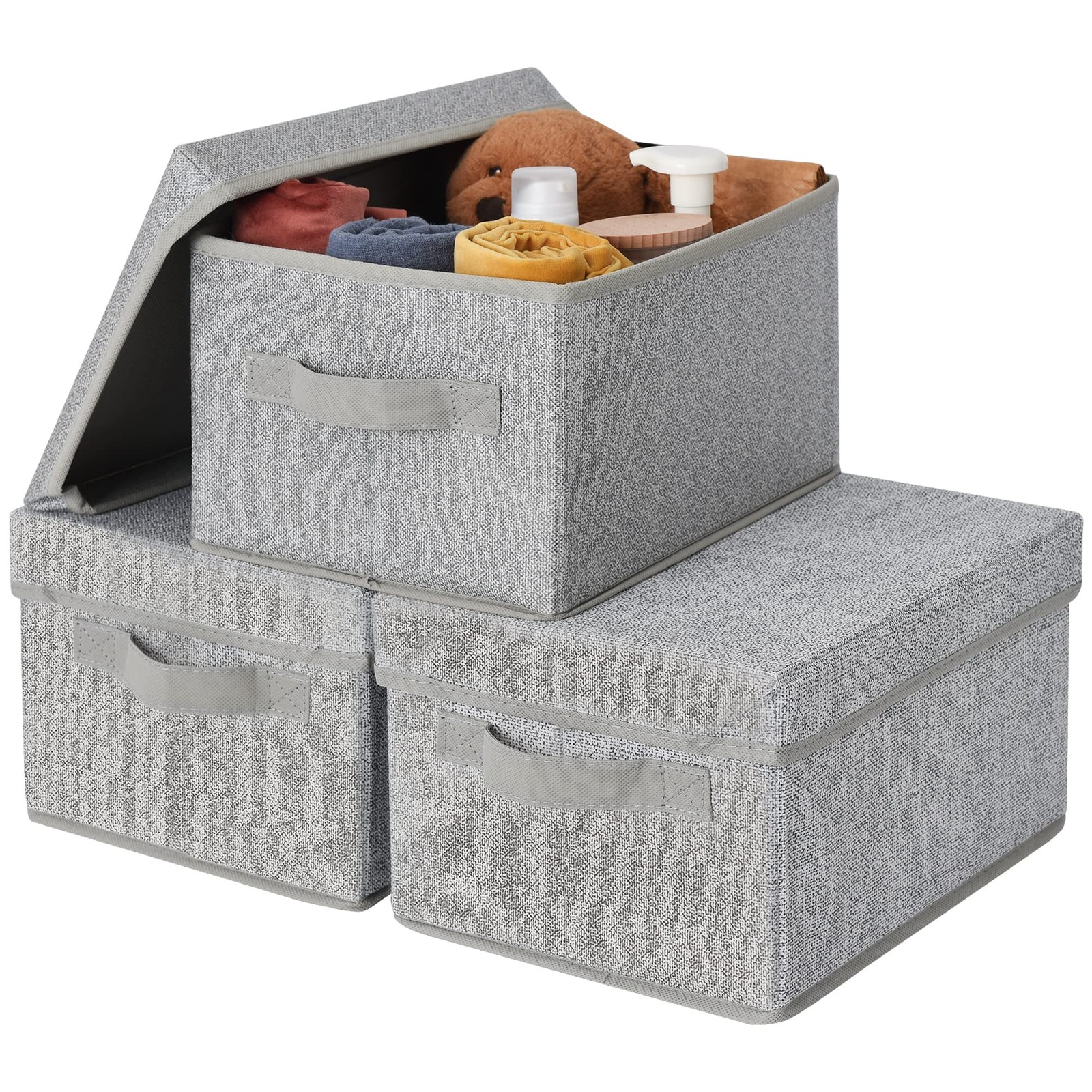 Small Storage Bins with Lids, Fabric Storage Boxes, Shelf Baskets for Closet ...
