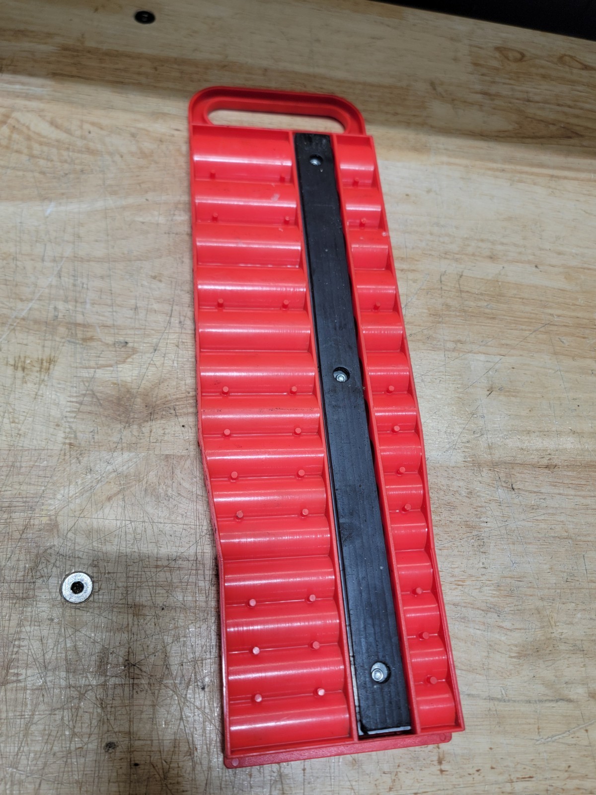 Snap On Tools MR3828 Magnetic 3/8" Drive Socket Organizer Red