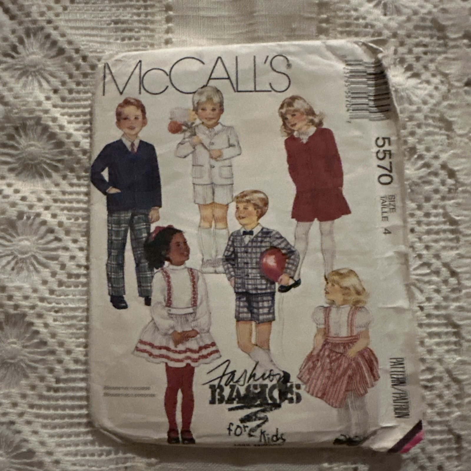 McCall's Sewing Pattern 5570 Boys Girls Jacket Pants Shorts Skirt Easter Size 4