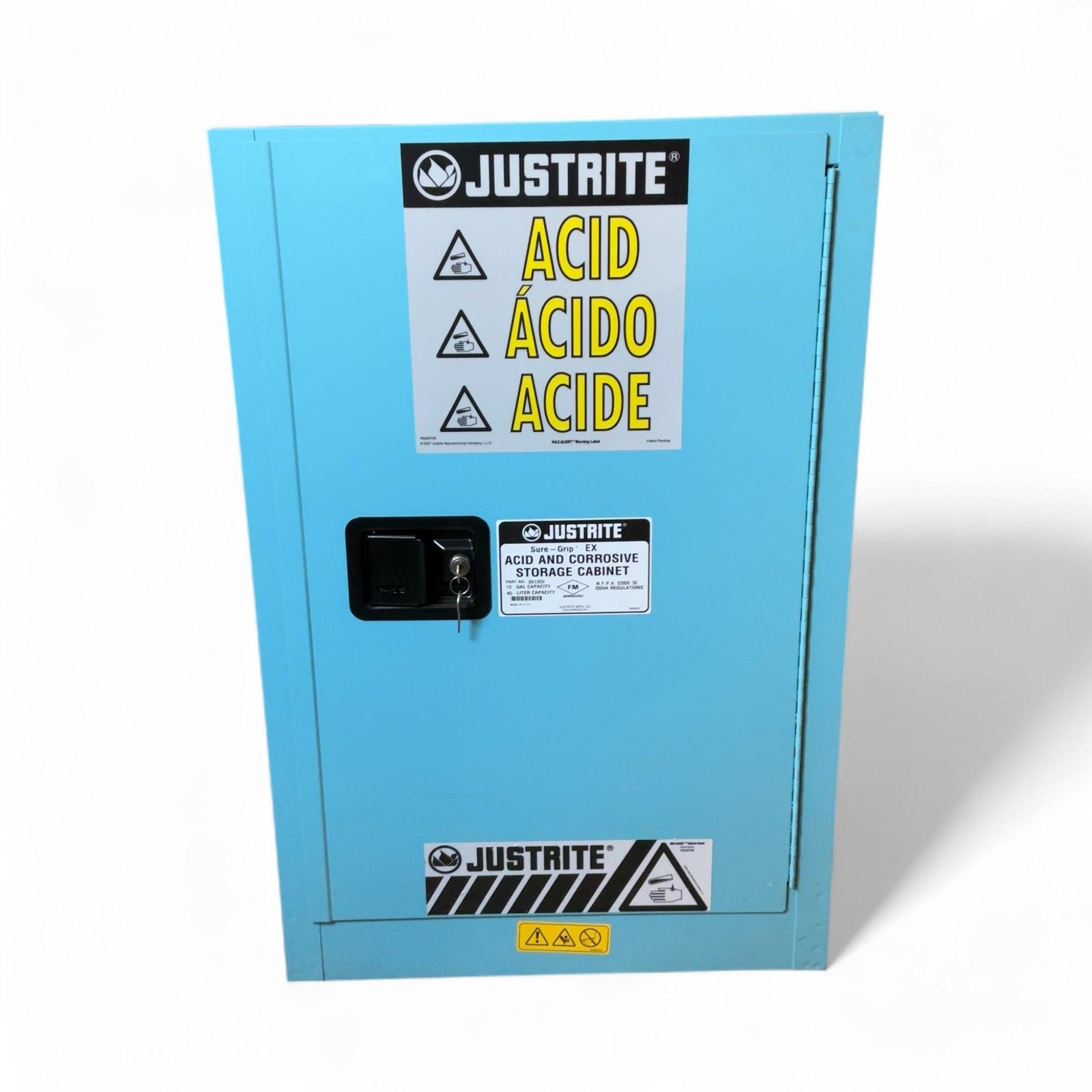Justrite Acid Corrosive Storage Cabinet 891202 with Key and Shelf (Best Offer!)