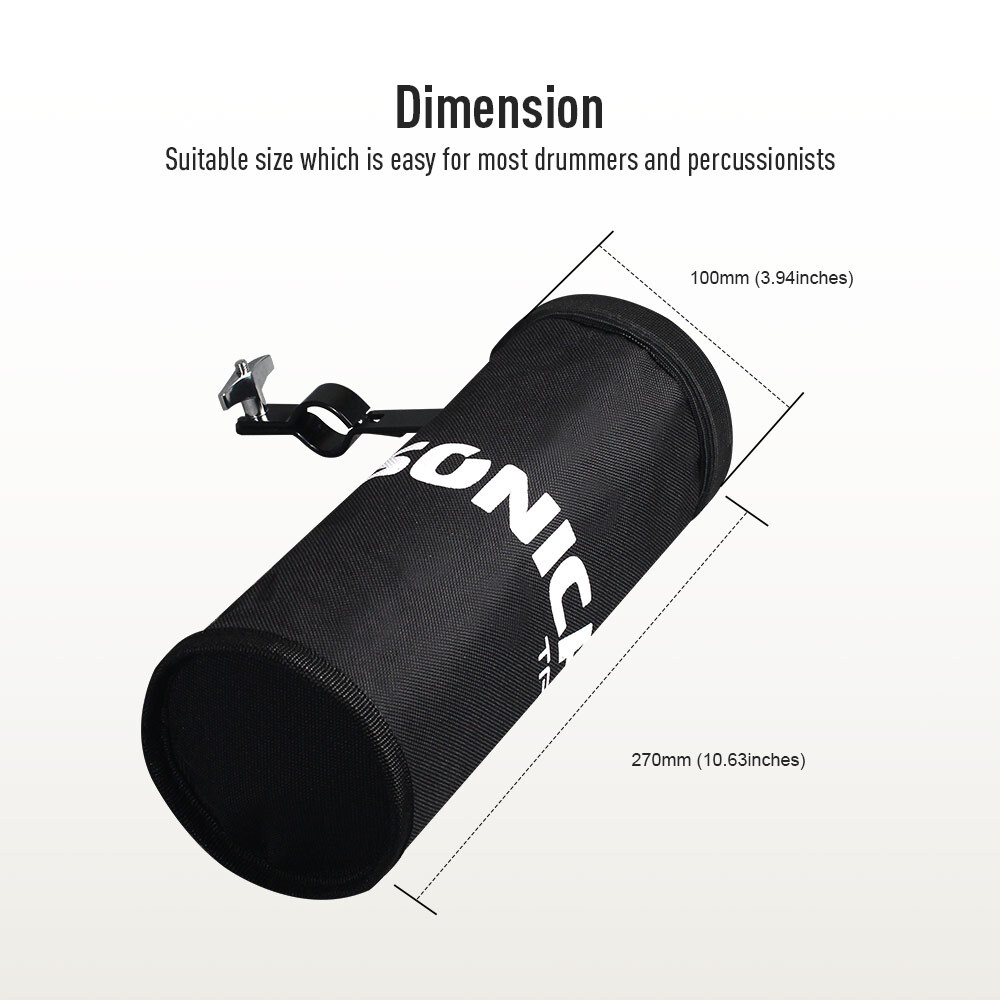 SONICAKE Drumstick Holder Drum Sticks Holder Nylon Drumstick Bag