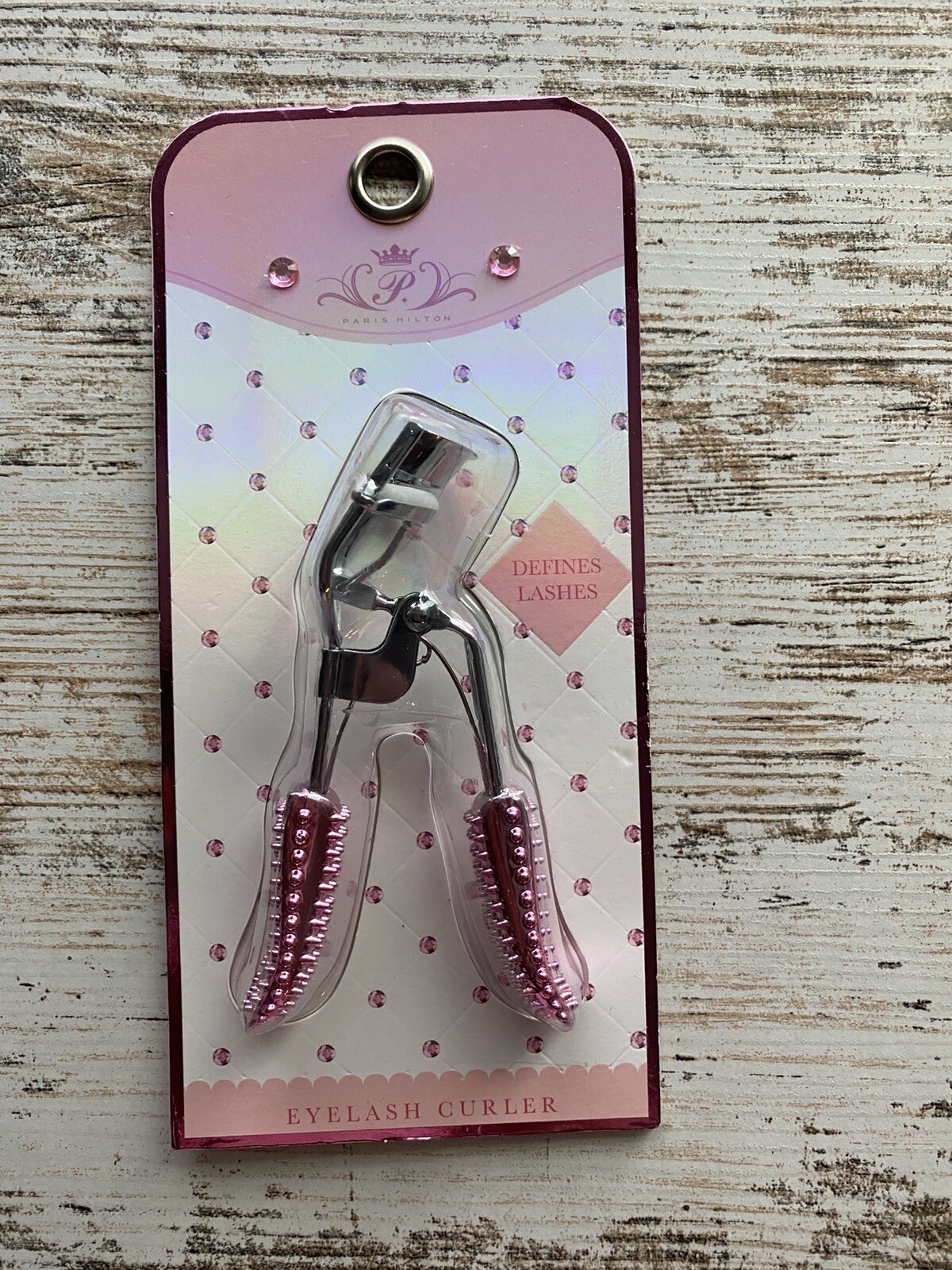 Paris Hilton Bling Posh Pink Sparkle Silver Eyelash Curler  Defines Lashes