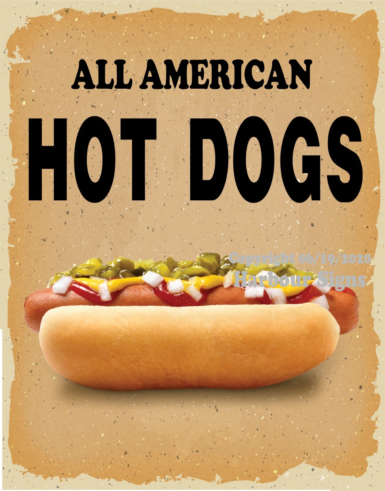 All American Hot Dogs DECAL (CHOOSE YOUR SIZE) V Food Truck Concession Sticker