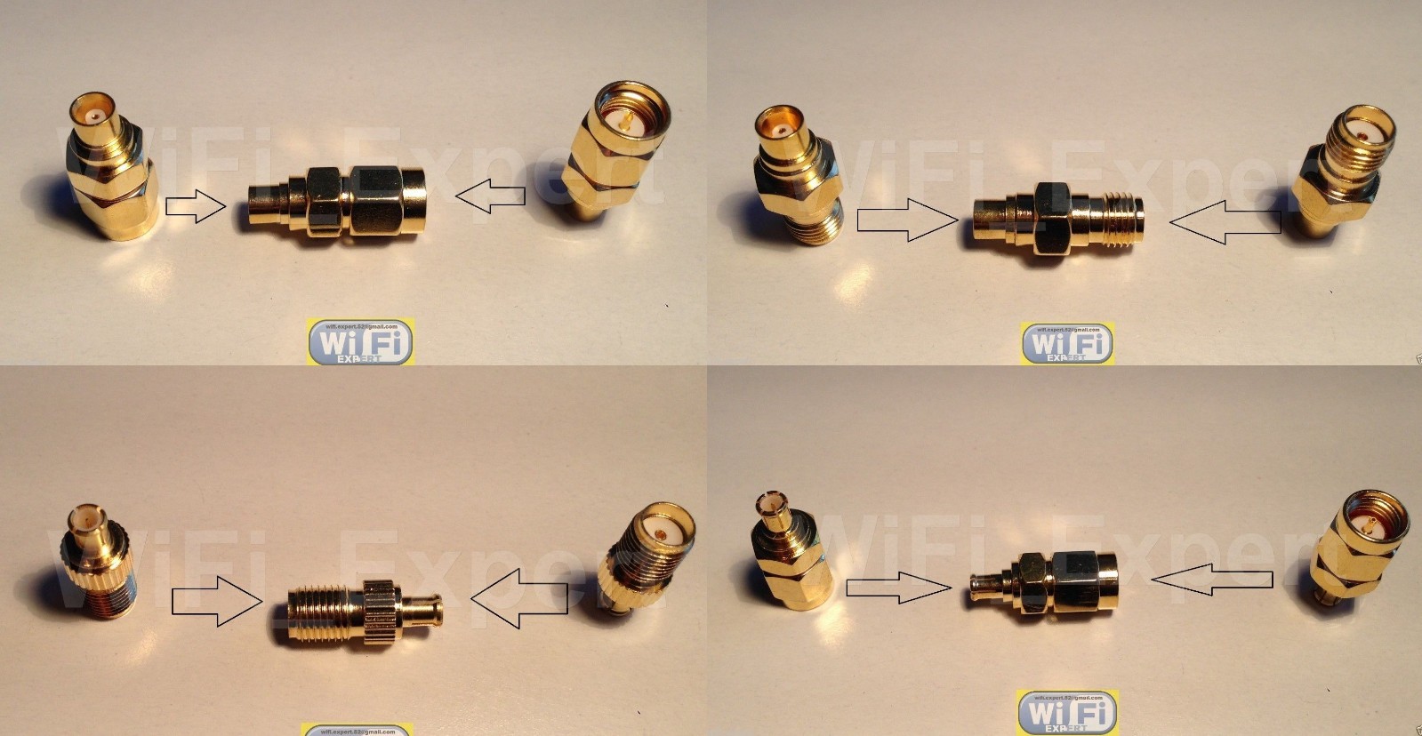 1x SMA Male / Female To MCX Male / Female Jack Plug COAX RF Connector Adapter US