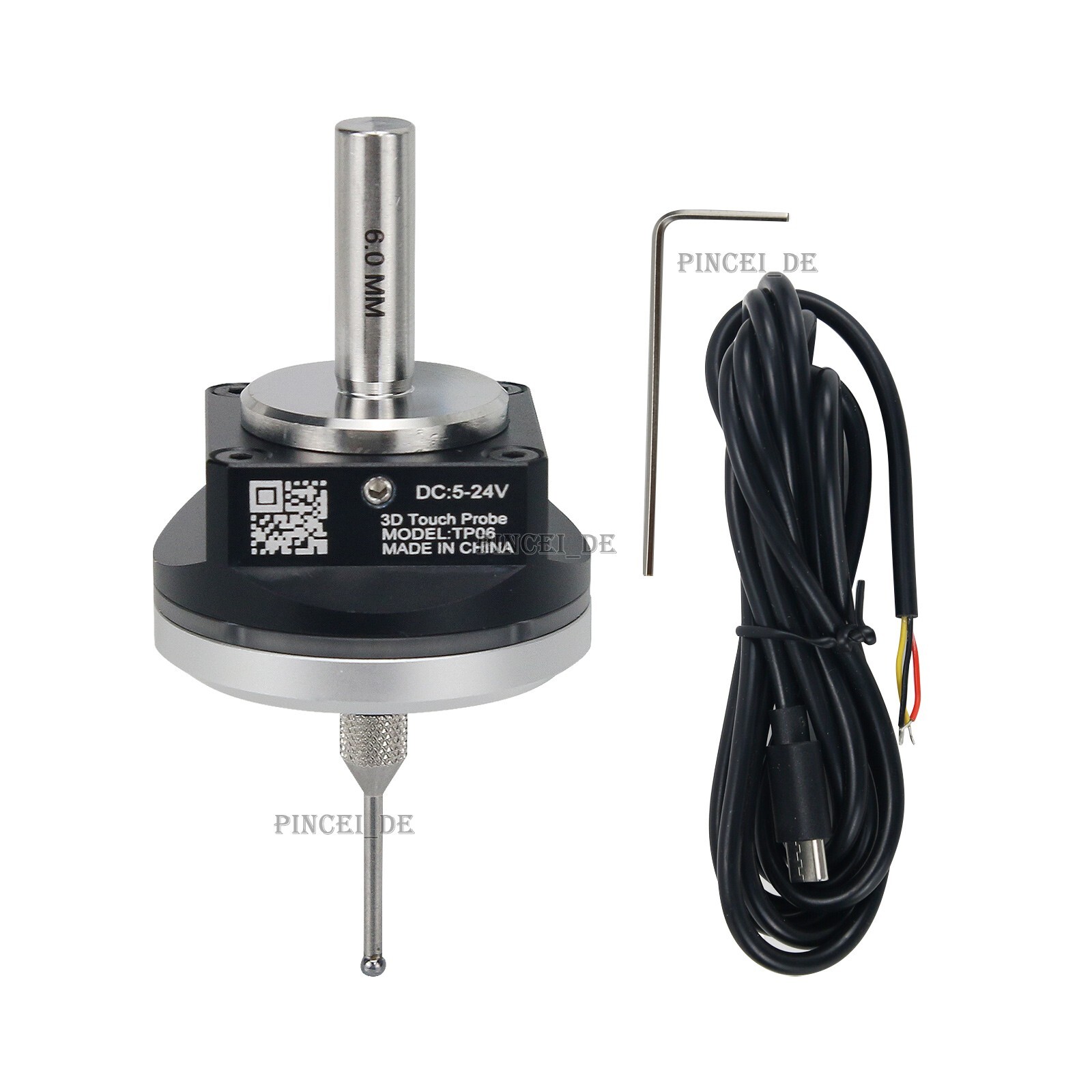 6mm-NC V6 3D Edge Finder Touch Probe CNC Probe Compatible with MACH3 and GRBL