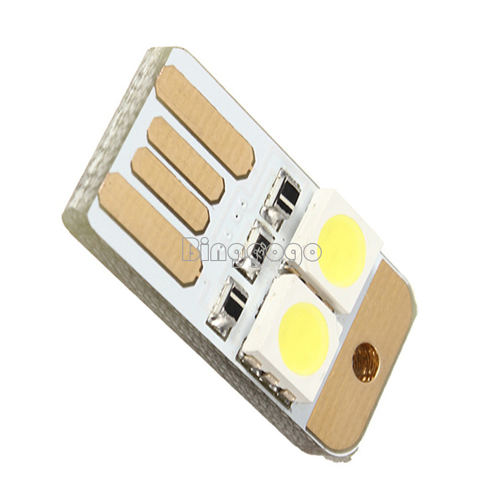 5pcs double sided pluggable USB LED night light power supply white lamp new