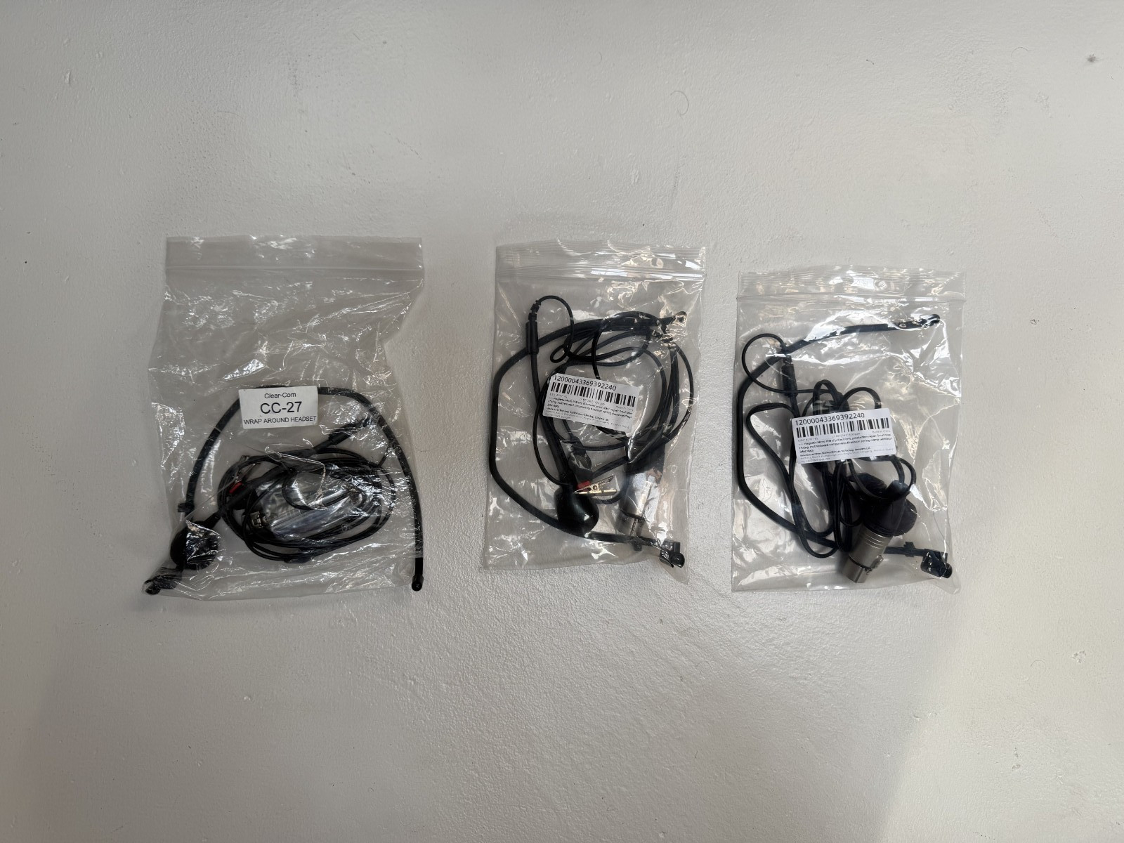 Clear-com CC-27 Wrap-around Intercom Headset (lot of 3)
