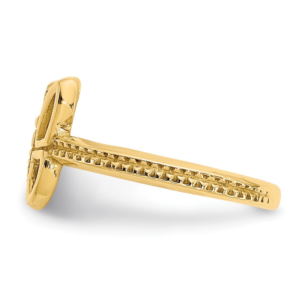 14k Yellow Gold Butterfly Adjustable Toe Ring