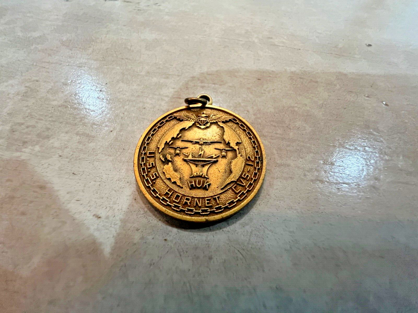 USS Hornet CVS-12 Gold Tone Charm
