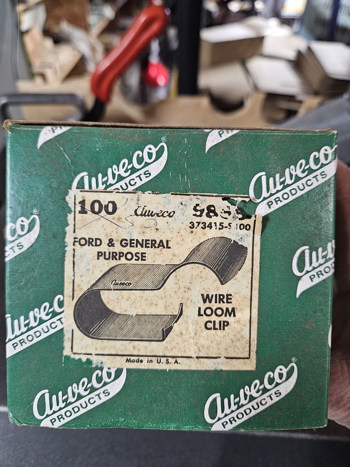 NOS Auveco 5885 Wire Loom Clips Ford 373415-S Metal Wiring Harness - Pack of 10