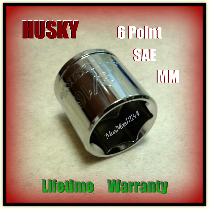 Husky 3/8" Drive Sockets Shallow - 6 Point - SAE Metric - Any Size Fast Shipping