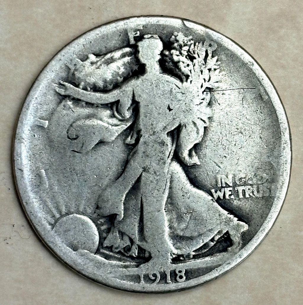 1918 Philadelphia Mint Walking Liberty Half Dollar