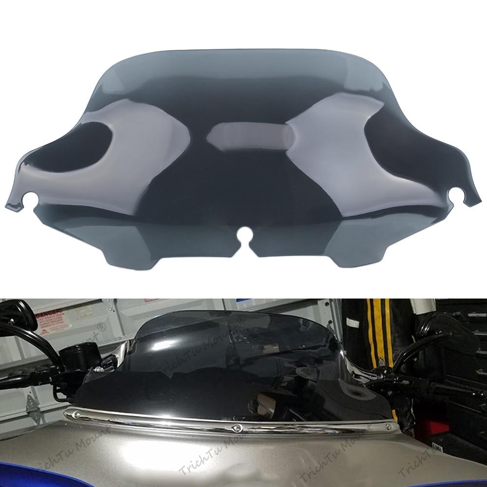 Light Gray 8" Wave Windshield Windscreen For Harley Electra Glide Standard FLHT
