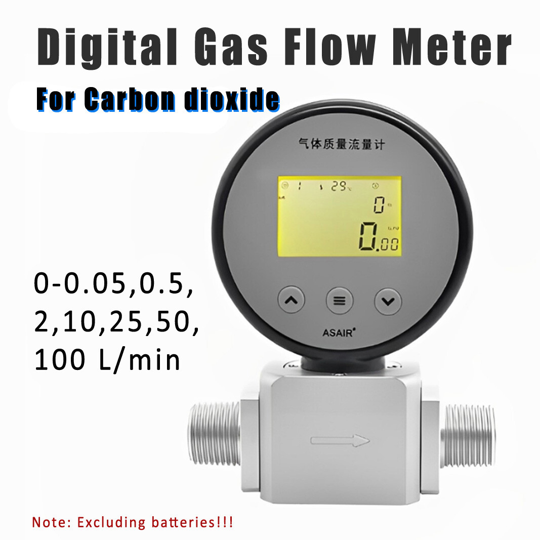 Gas Flow Meter Tester CO2 Digital Gas Mass Carbon Dioxide Flow Rate Meter New-