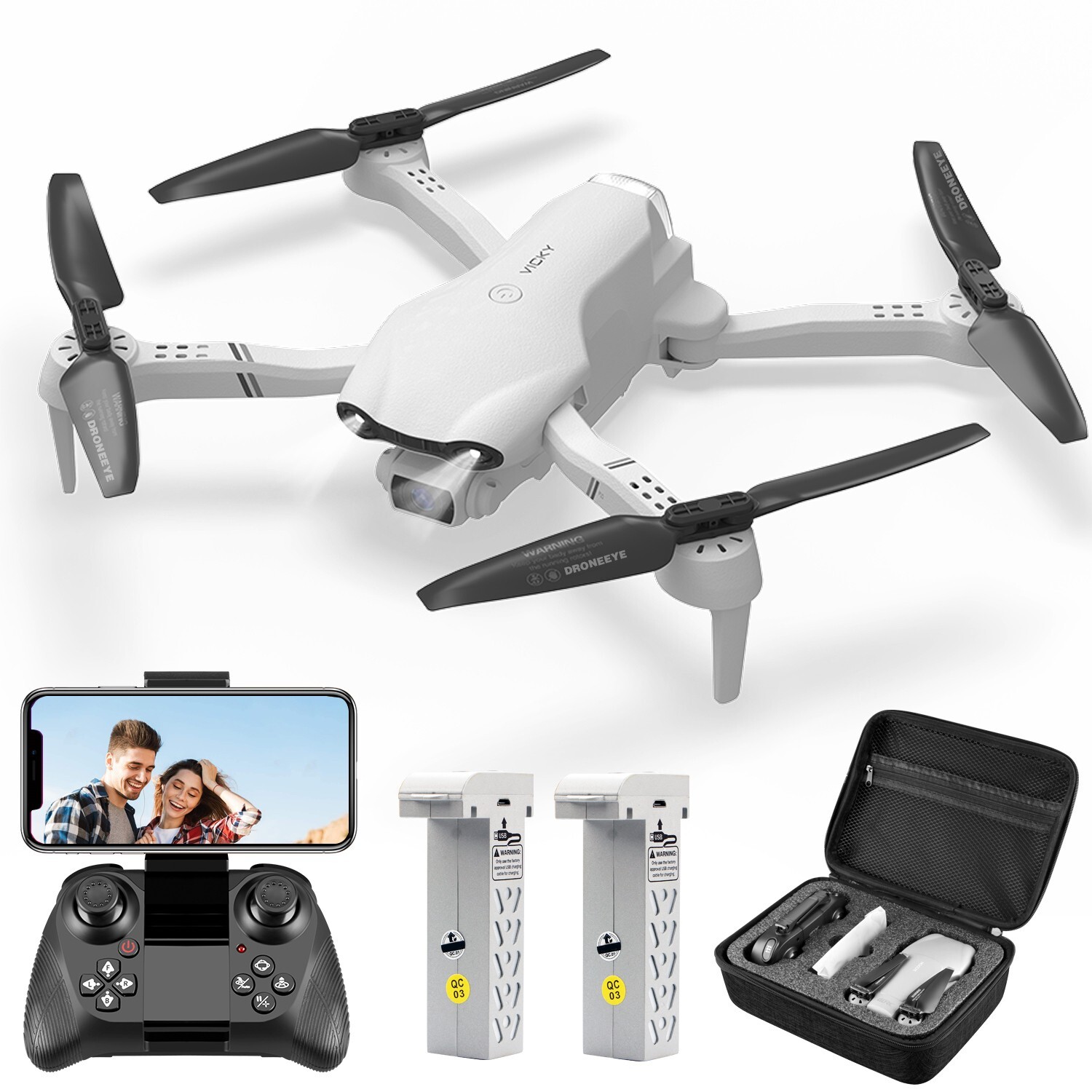 RC Drone 4K 1080P Camera For Adult RC Quadcopter WiFi FPV 2 Battery with Bag F10