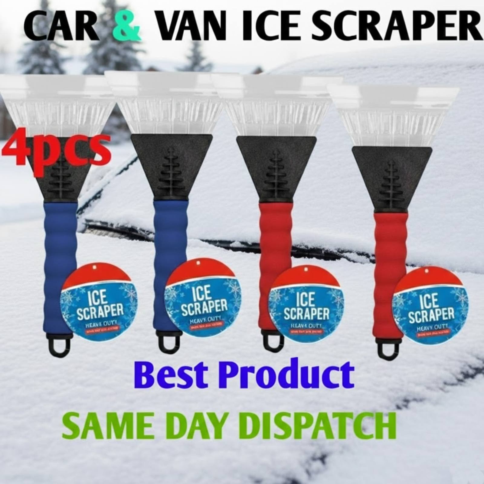 4PCS  Windscreen Snow Frost Remover Genuine Finland Ice Scraper Ice Car Van Taxi