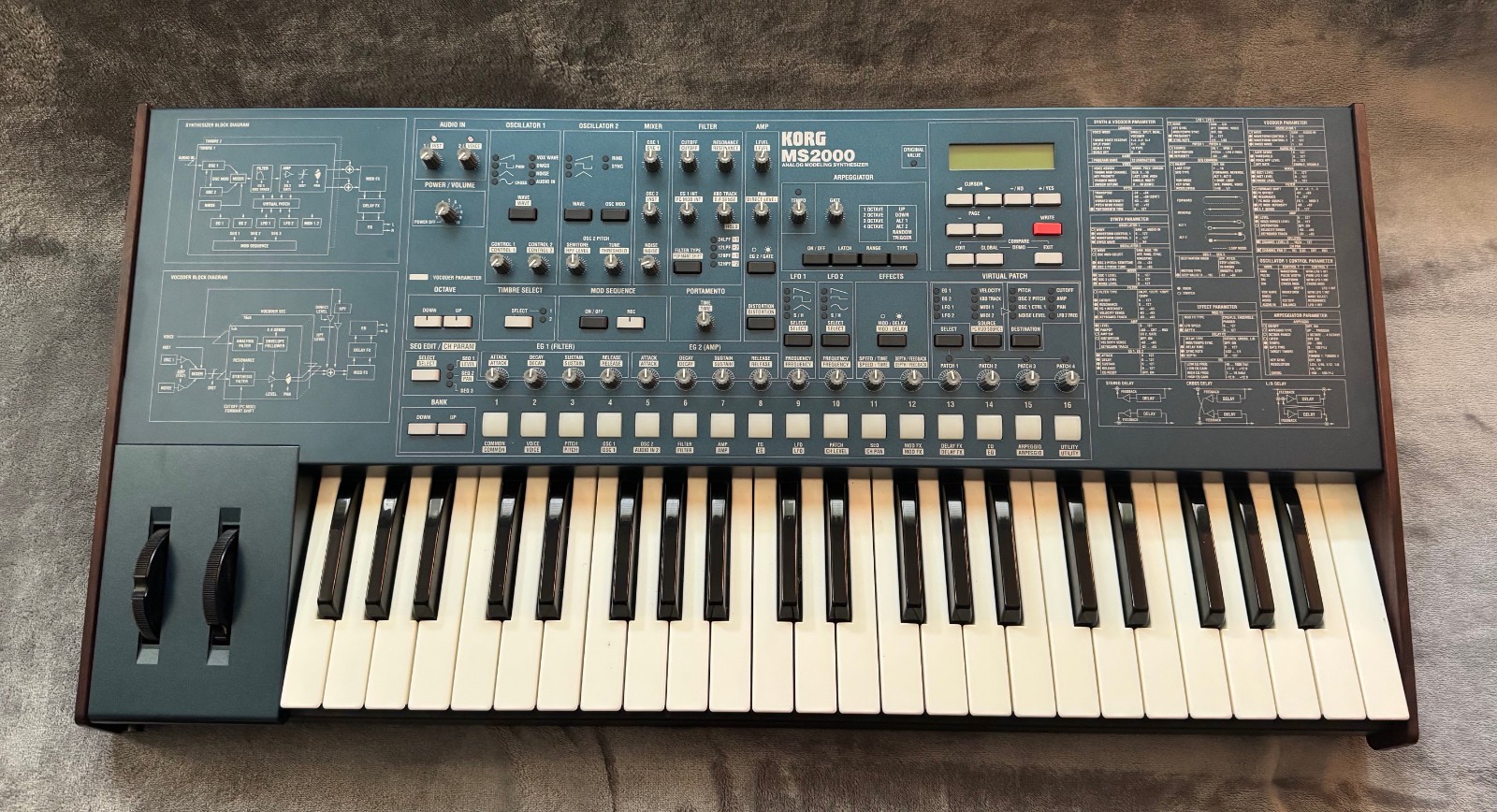 KORG MS2000 Virtual Analog Modeling Synthesizer with Original Power Supply