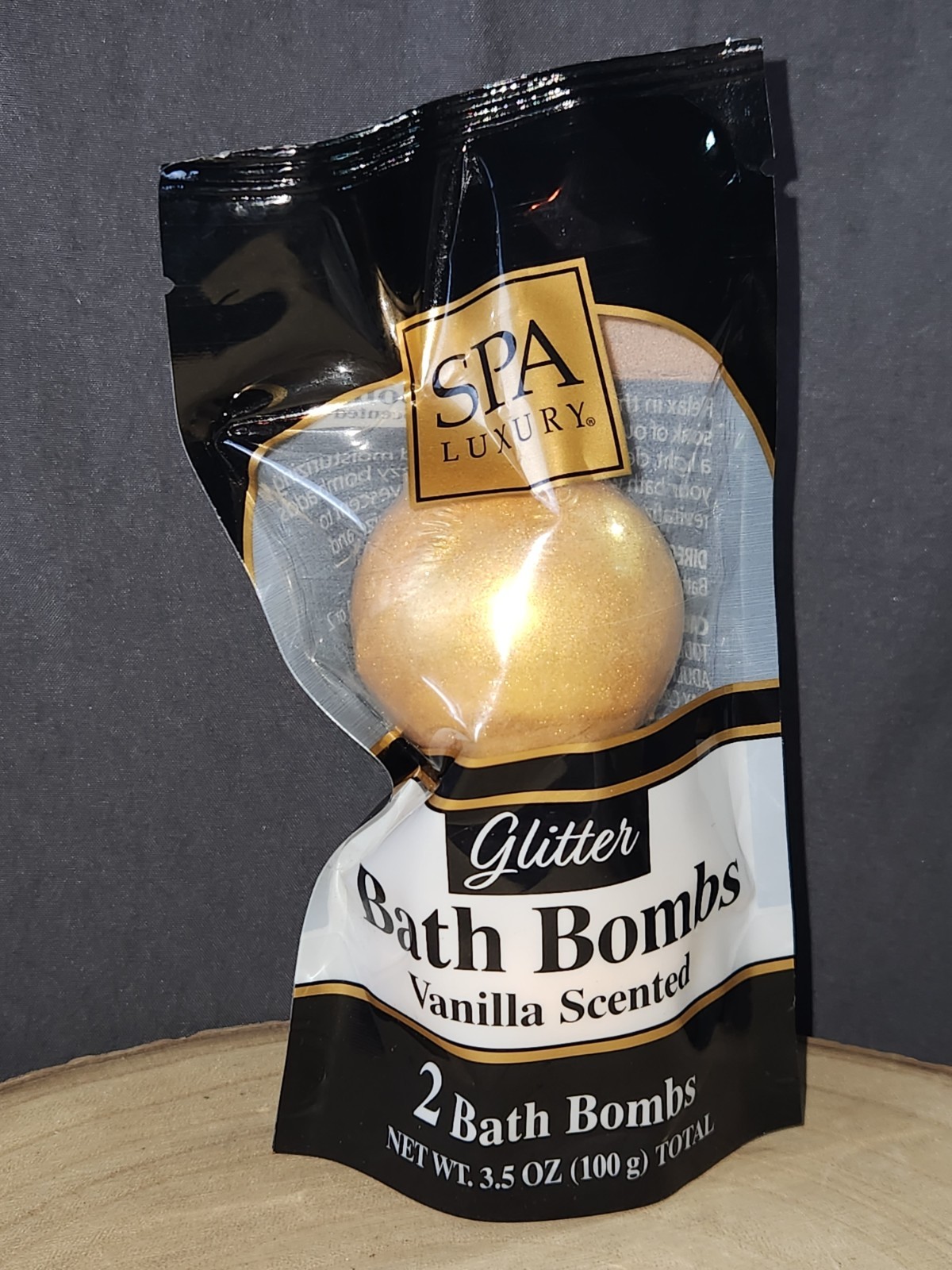 2 PACK Vanilla Scented Glitter Bath Bomb Spa Luxury Aroma Moisturizing Fizzy NEW
