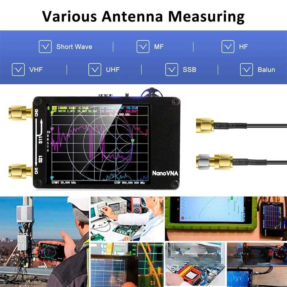 NEW NanoVNA-H PCB Upgraded Version Vector Network Analyzer Support 10kHz-1.5GHz