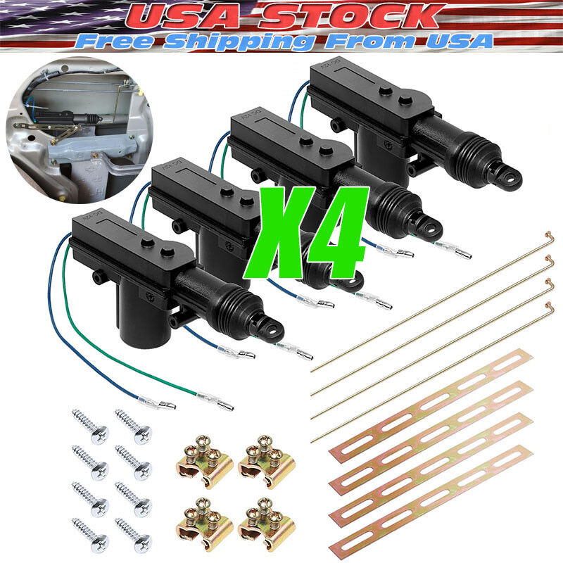 4PCS Universal 2 Wires 12V Car Auto Motor Heavy Duty Power Door Lock Actuator