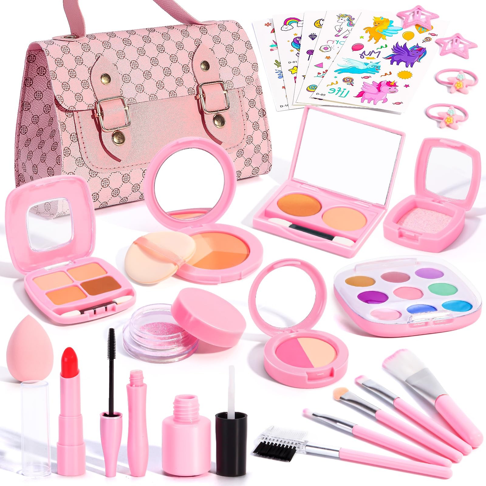 Toddlers Pretend Play Makeup Set for Kids 3-5, Fake child-size