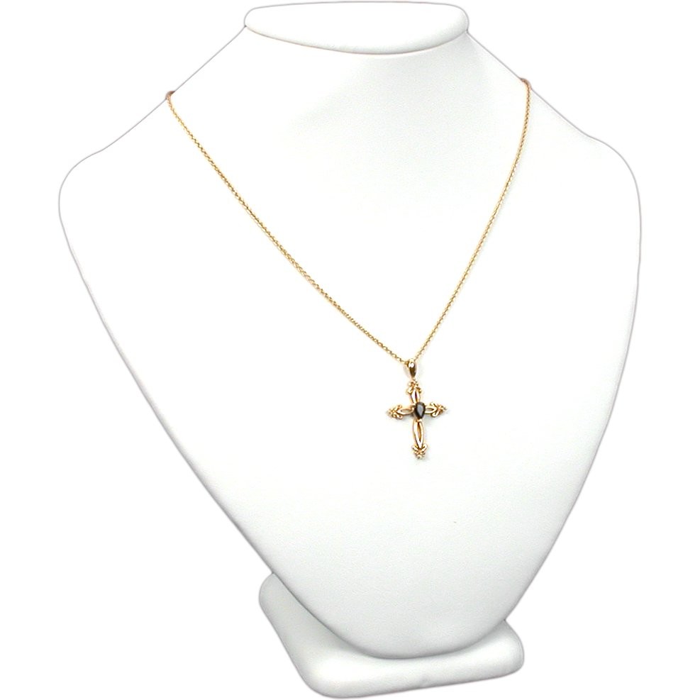 White Faux Leather Necklace Pendant Chain Bust Jewelry Display 8 1/2"