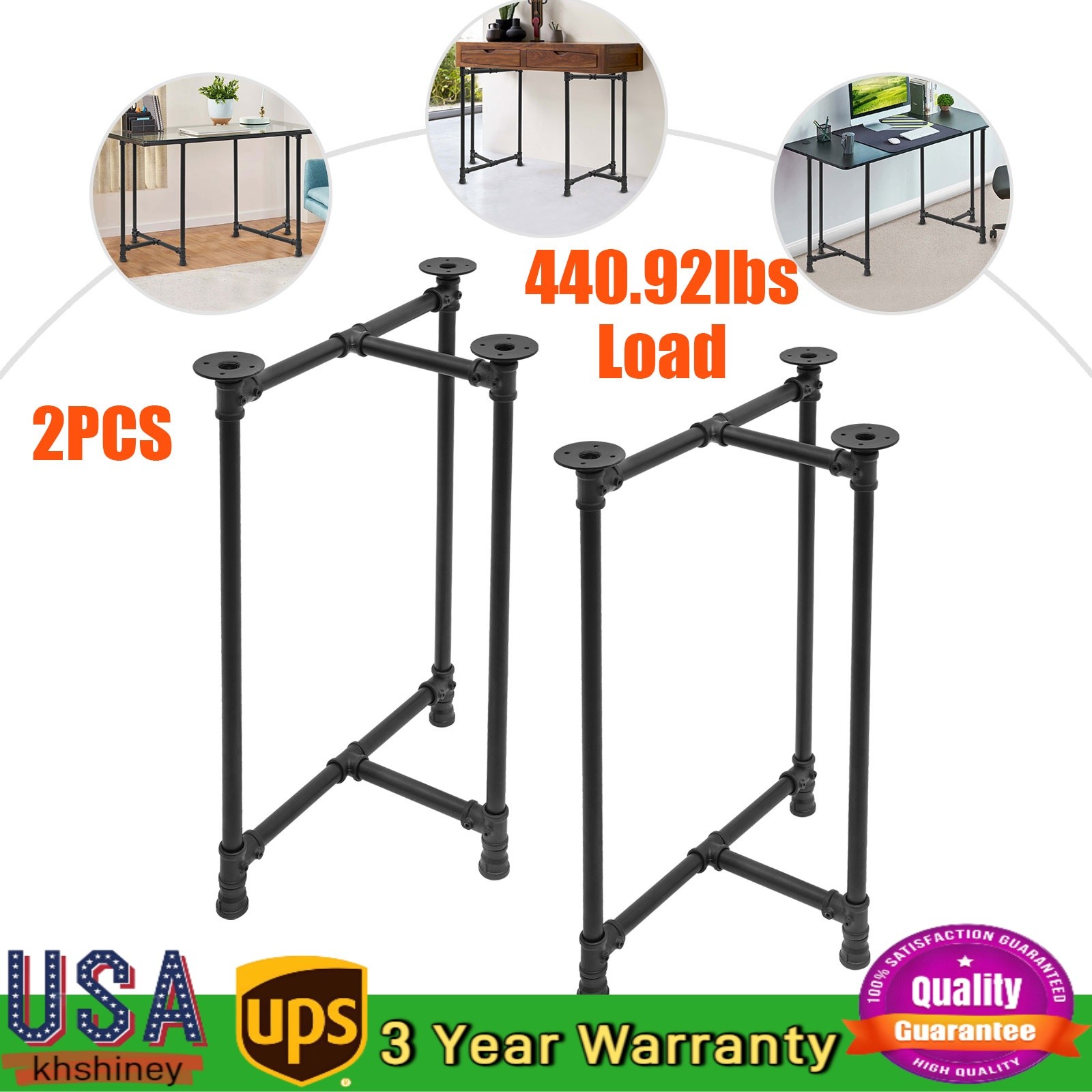 Table Legs Set of 2 Metal Desk Leg 28-Inch Dining Table Legs Industrial Black