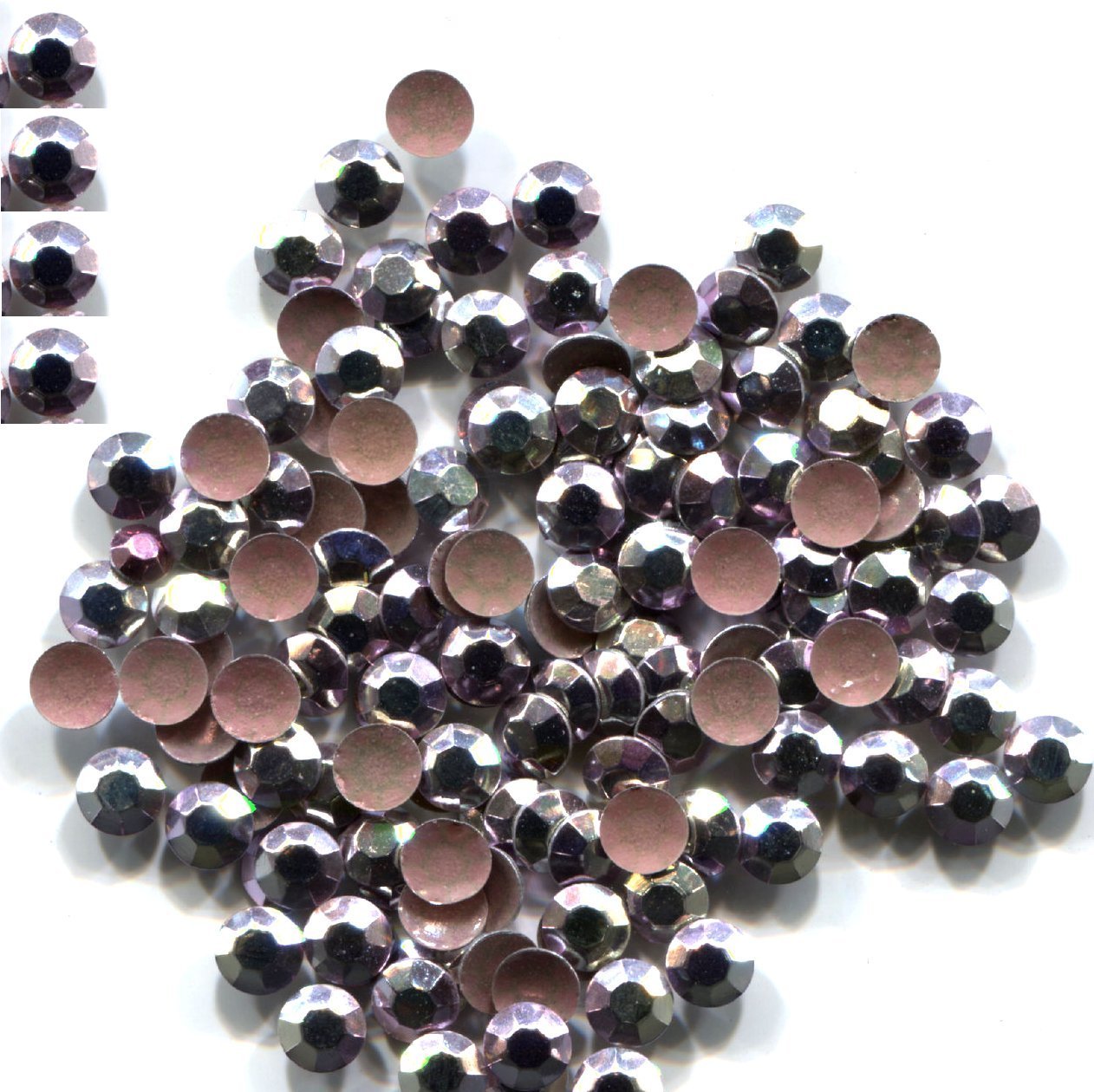 RHINESTUDS Faceted Metal 5mm AB ICE PINK Hot Fix 144 PC  1 gross