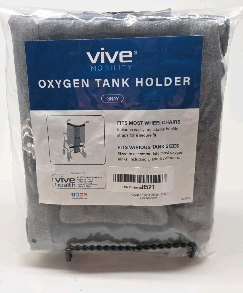 Vive Oxygen Tank Holder for Wheelchair - Portable Medical Cylinder Backpack NEW