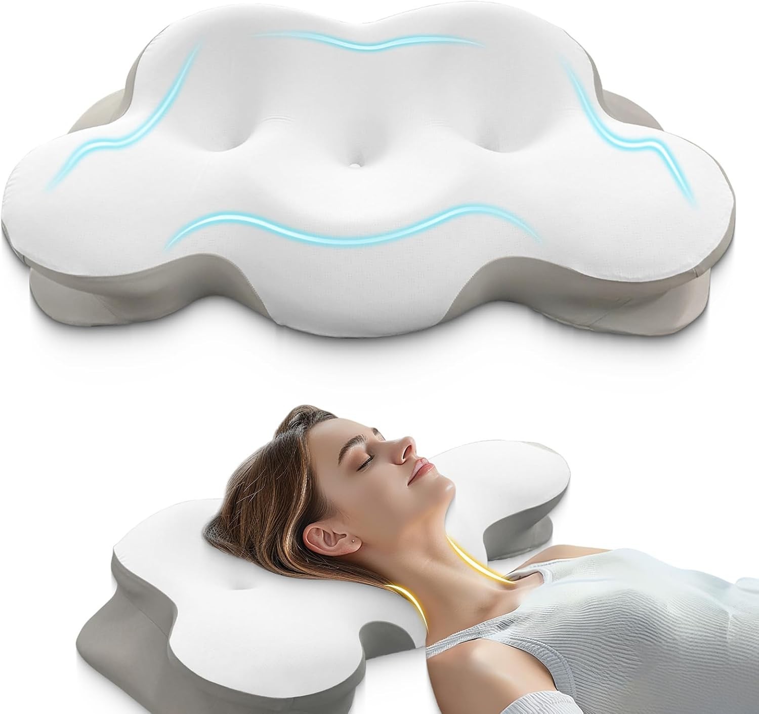 Almohadas Ortopedicas Para Cervical Alivio Dolor Cuello Foam Memory Dormir Bien
