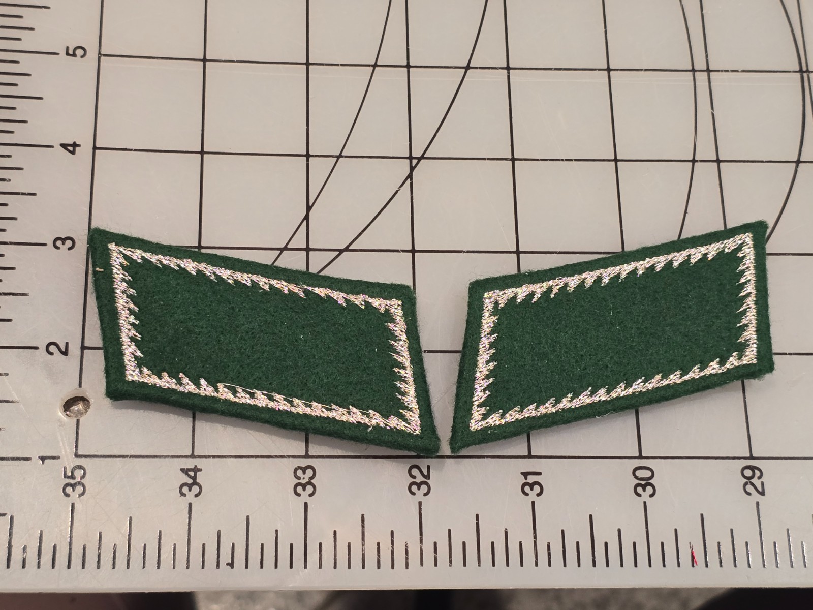 Reproduction WW2 German Army Customs Collar Tabs Embroidered 4566