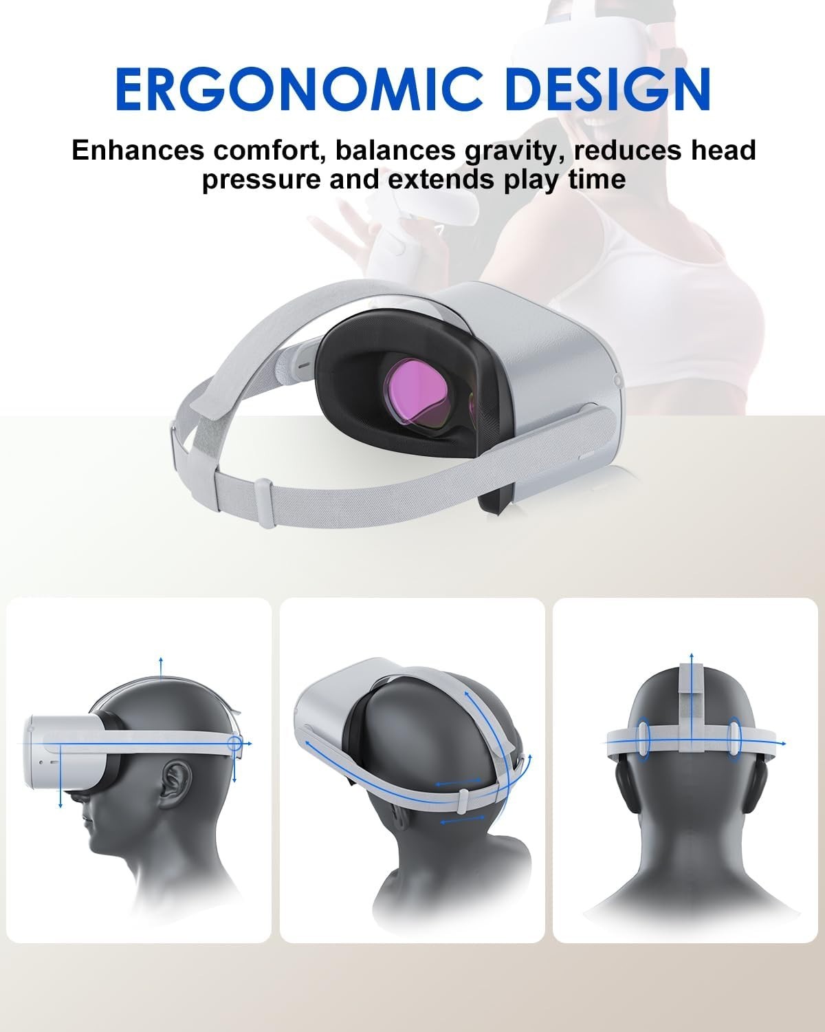 Original Replacement Head Strap for Meta Quest 2,Head Strap for Oculus Quest 2,w