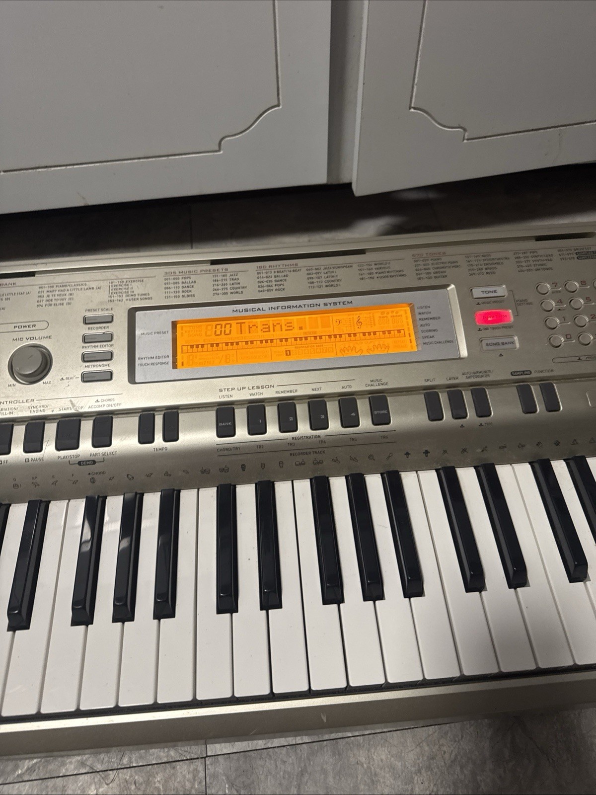 Casio WK-200 Gray Portable Touch 76-Key Workstation Electronic Keyboard Tested