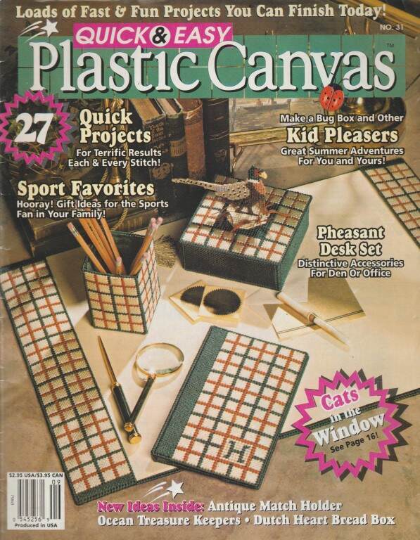 LOT/6 QUICK & EASY PLASTIC CANVAS MAGAZINES NO. 31 THRU 36