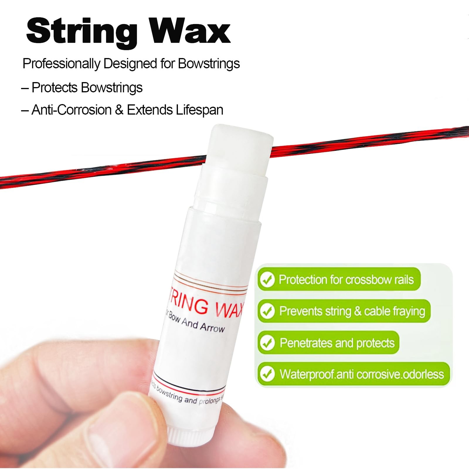 - QI HUO JU - 5 Pieces Bow String Wax, Protective Bowstring Waterproof White
