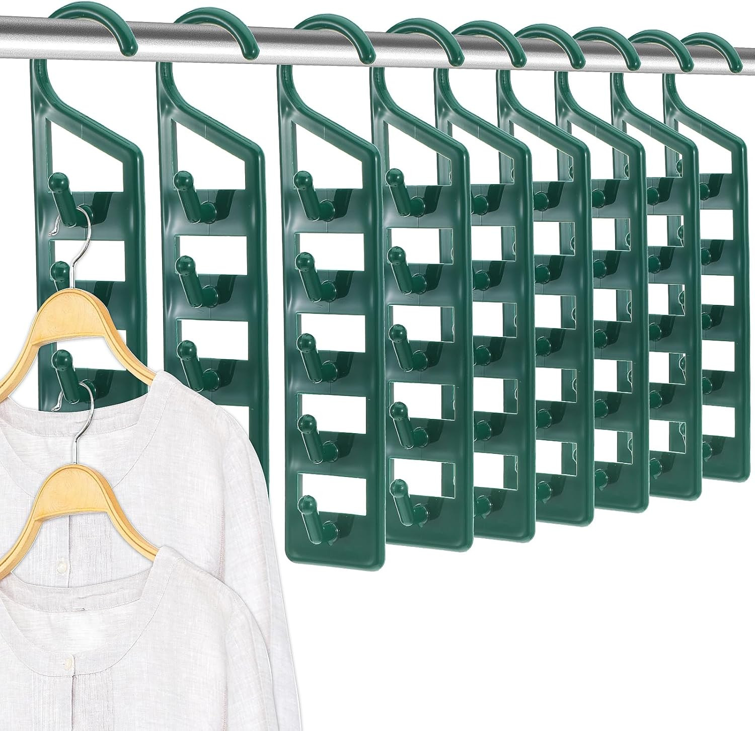 15 Pack Space Saving Hanger Holders, Sturdy Plastic Clothes Hangers, Multiple Sh