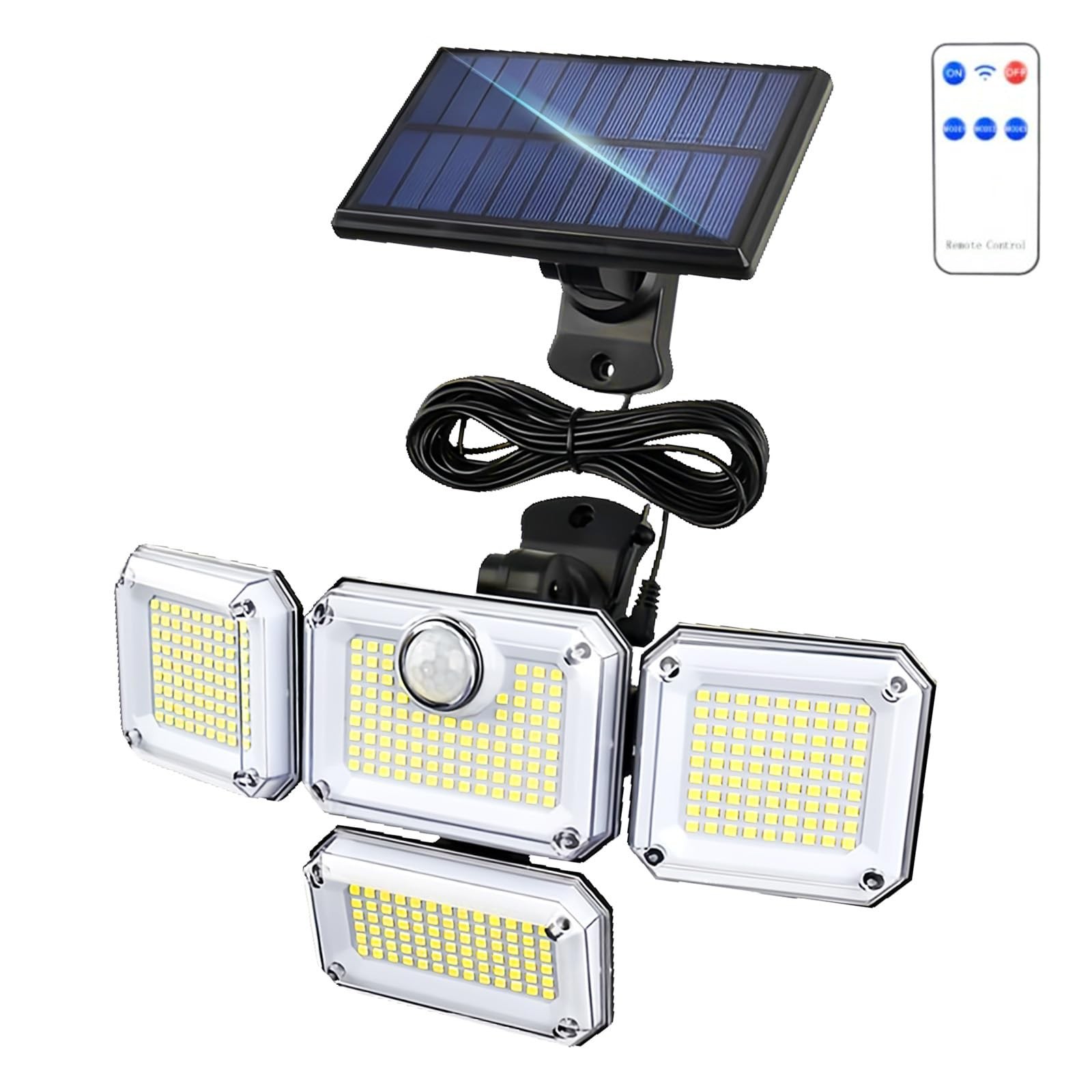 Solar Outdoor Lights with Motion Sensor, 333 LEDs Wide Angle Solar Lights,120...