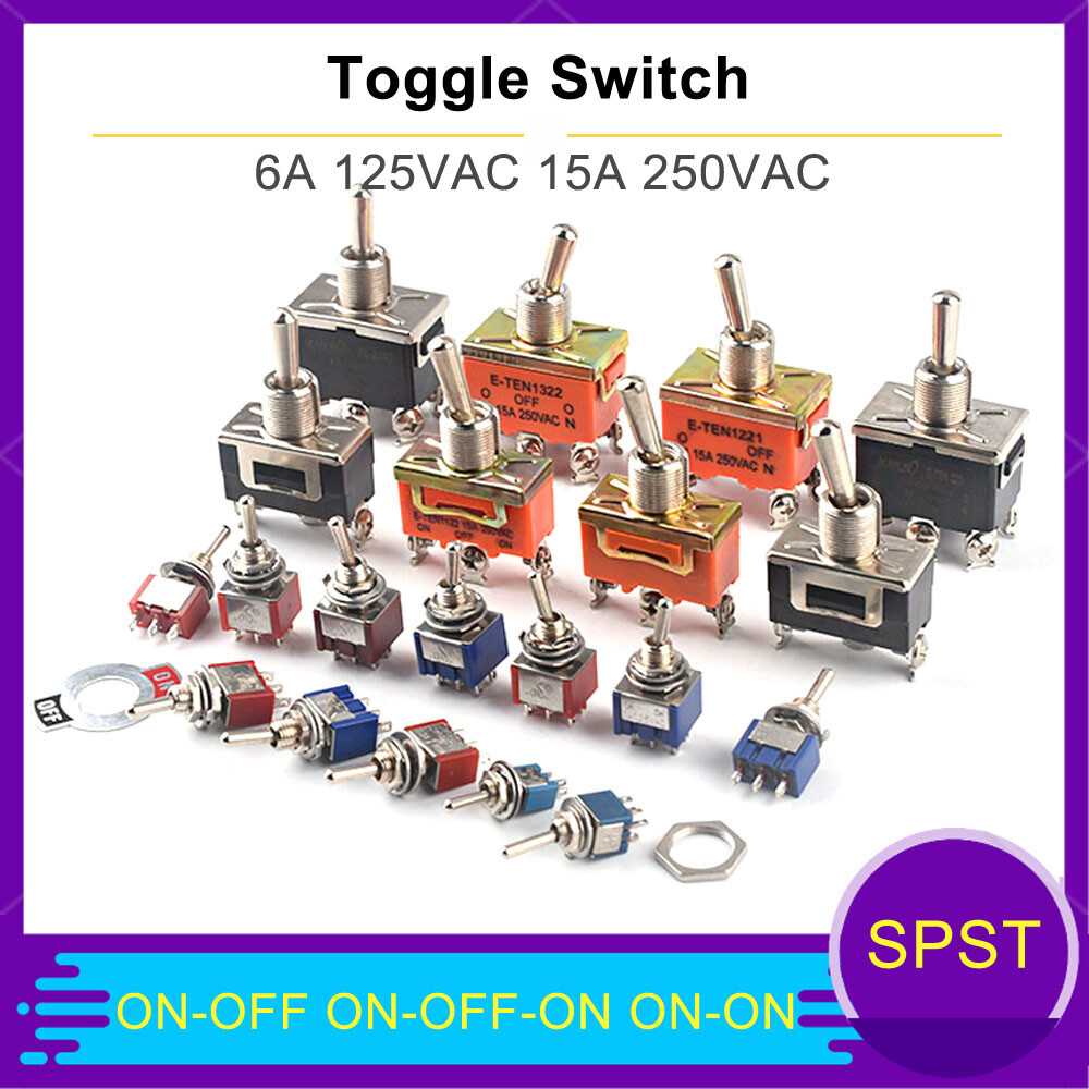 Heavy Duty Toggle Switch ON-OFF |ON-OFF-ON 2/3Position SPST 6A 125VAC 15A 250VAC