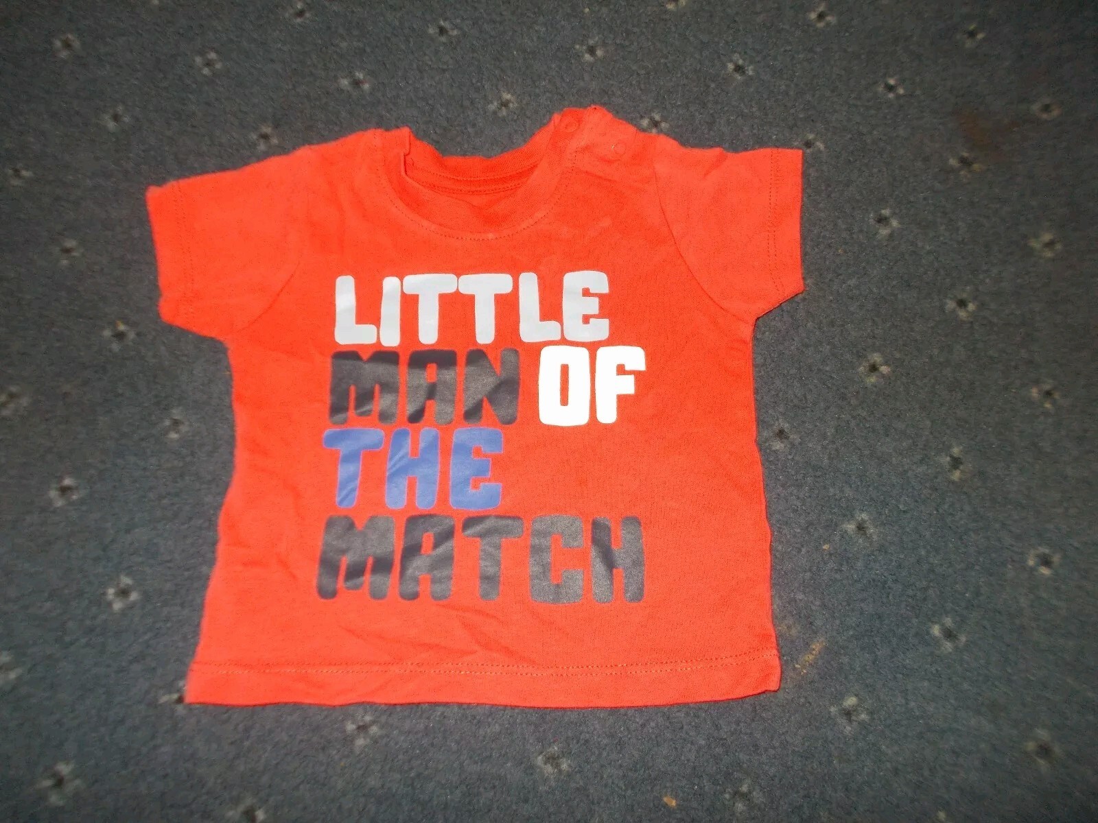 Baby Boys Red "Little Man Of The Match" T-Shirt 0-3 Months By Nutmeg