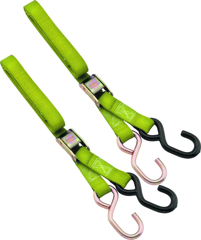 BikeMaster 100508 1" x 72" Nylon Green Tie-Downs