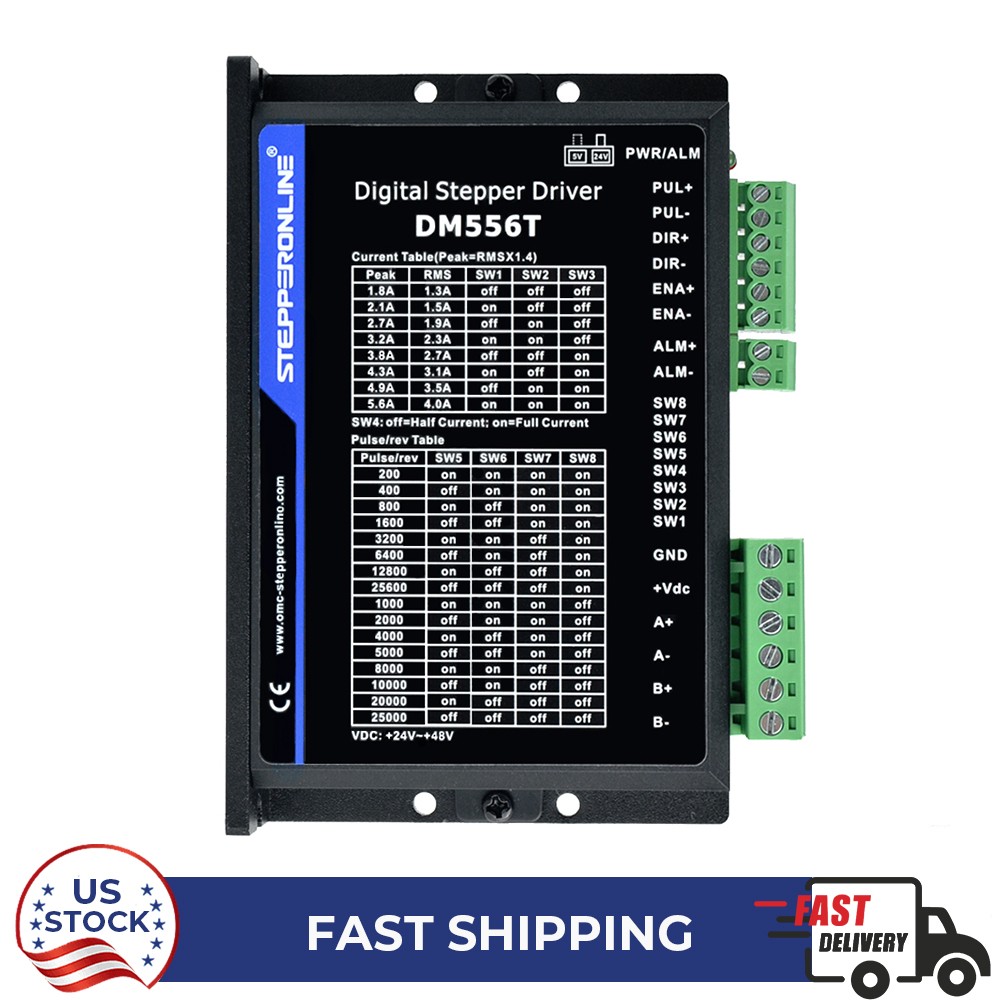DM556T Digital Stepper Motor Driver 1.8-5.6A 20-50VDC for Nema 23/24 Stepper