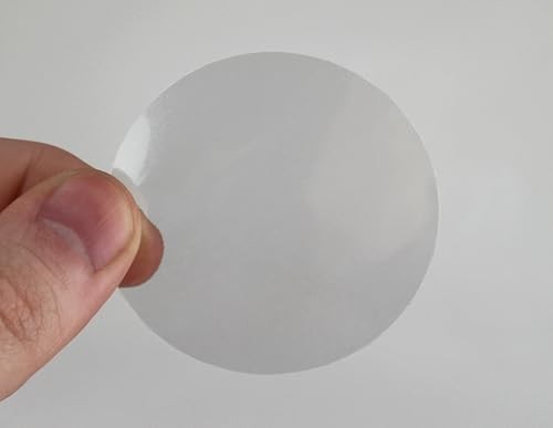 2 Inch Clear Round Stickers, Polystyrene, Ideal for 2" Diameter 1000/Roll