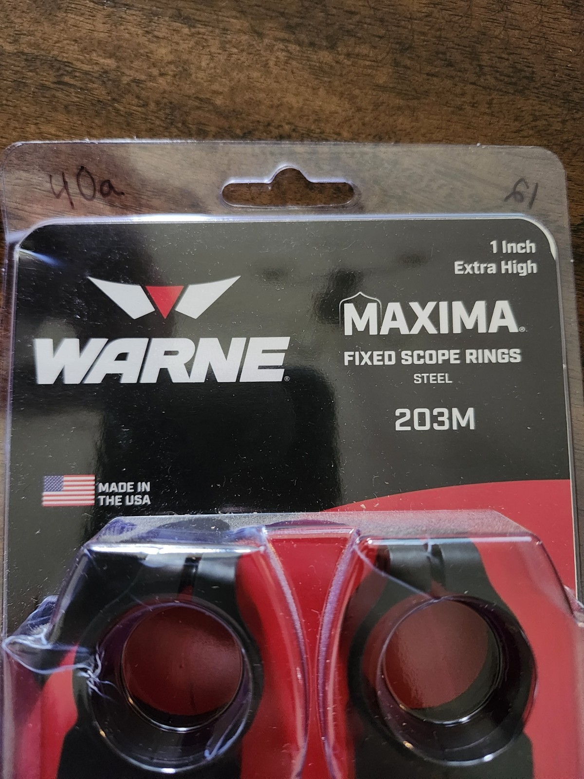 Warne Maxima Fixed Scope Rings 1" Extra High 203M