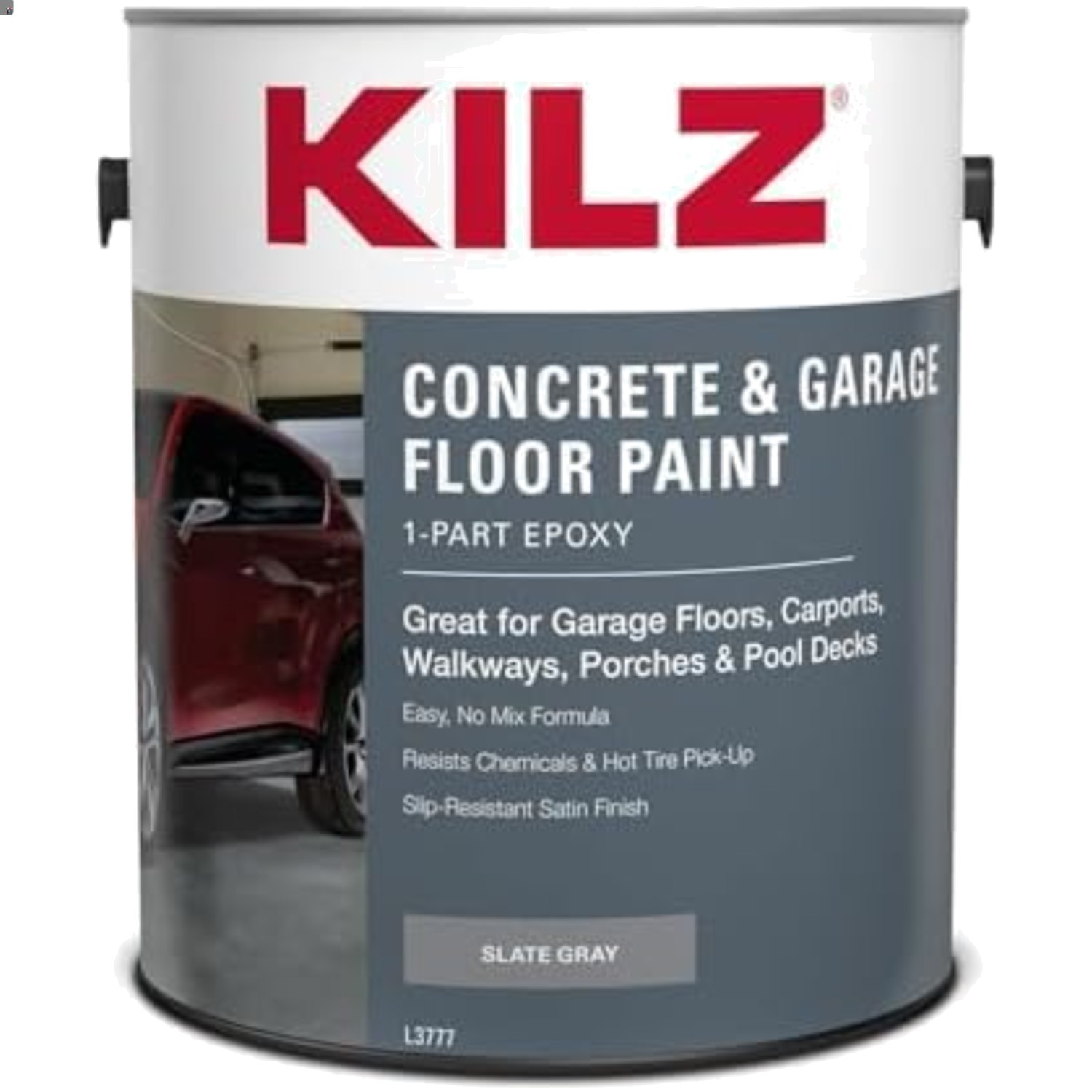 1-Part Epoxy Acrylic Concrete & Garage Floor Paint, Slate Gray, Satin, Interi...
