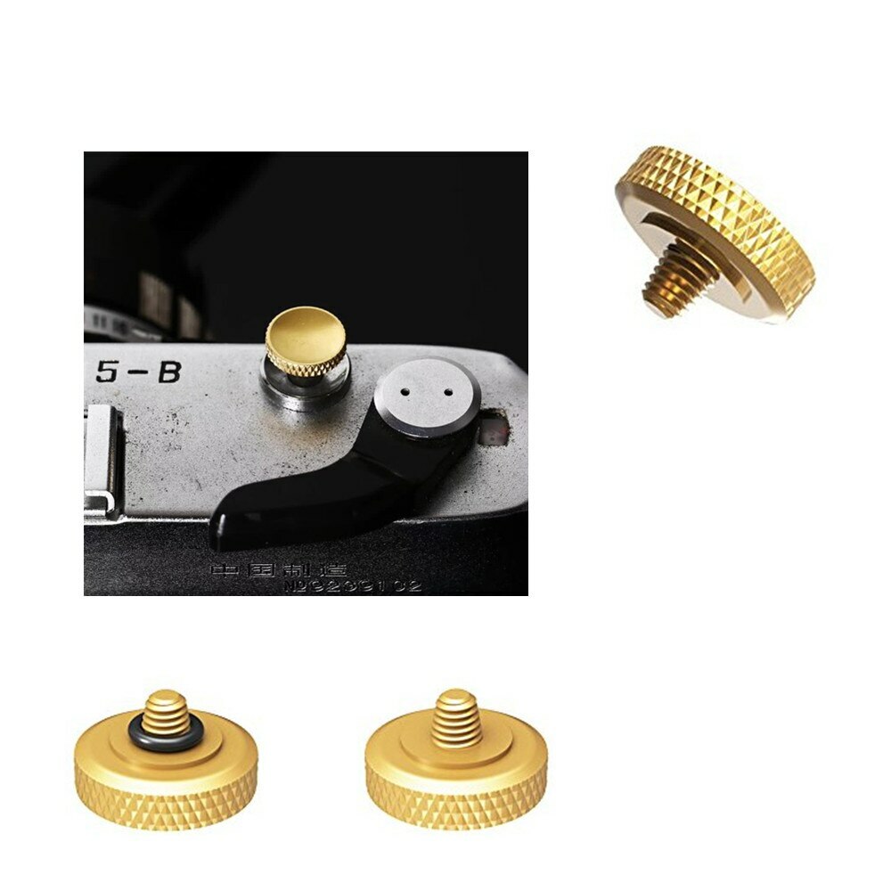 Brass Shutter Release Button With Rubber Ring for Fujifilm Leica Nikon Sony