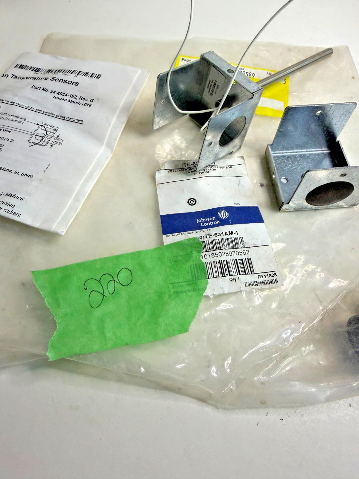 Johnson Controls TE-631AM-1 Temperature 1K Nickle Sensor 6” Probe