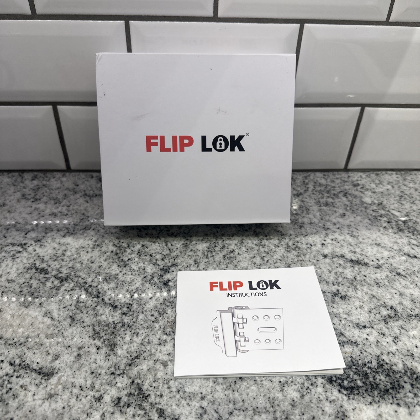 New Open Box Silver FlipLok Flip Lok 5 minutes to install Inward Swing Door Lock