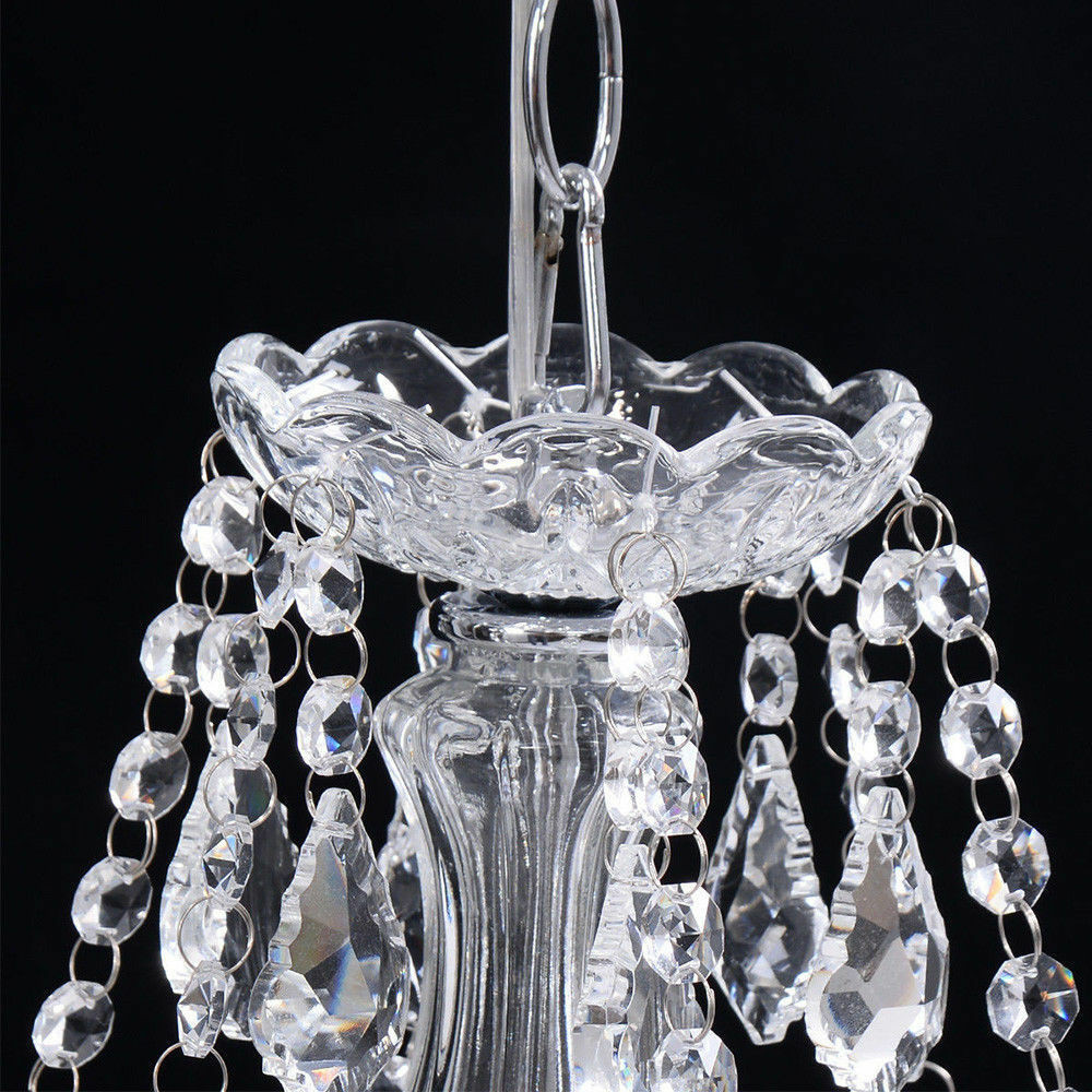 E12 Elegant Crystal Candle Decoration Chandelier Pendant Ceiling Light 6 Lamp